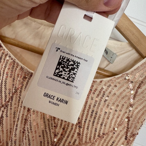 NEW Grace Karin Sequin Dress Large Gold - Picture 3 of 9